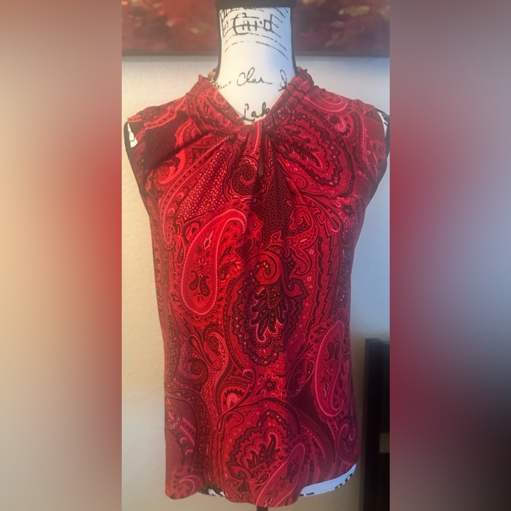 Tommy Hilfiger Red Paisley Blouse